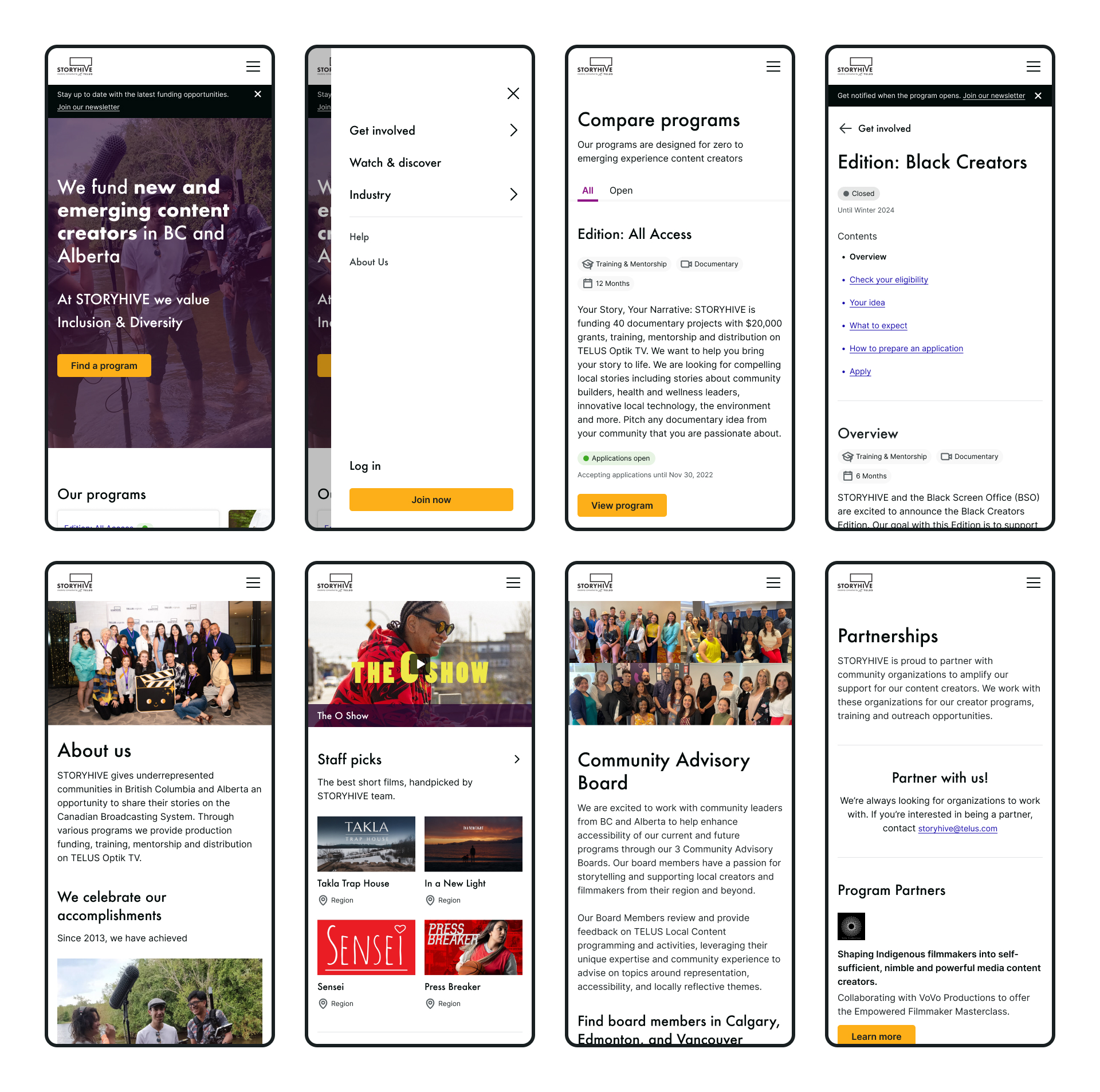 Mobile screens