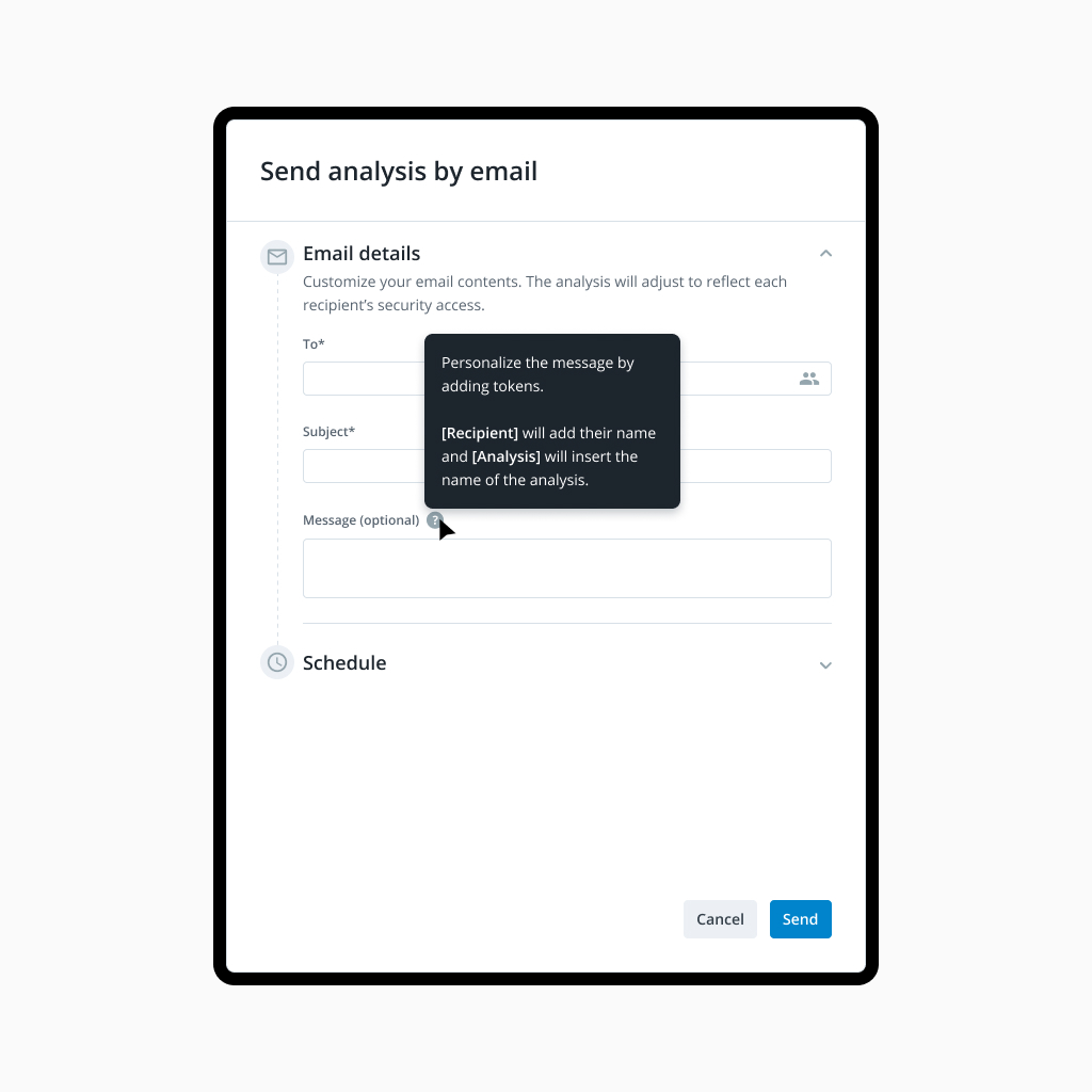 Analysis email scheduling